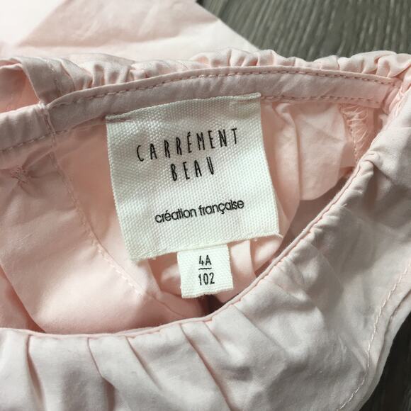 Carrement Beau Girls Long Sleeve Back Buttons Blouse Top Pastel Pink Cotton 4A - Picture 6 of 10